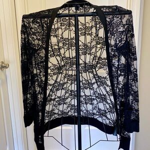 Forever 21 Elegant Black Lace Cardigan, size M